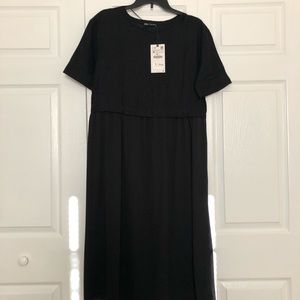Zara black midi dress